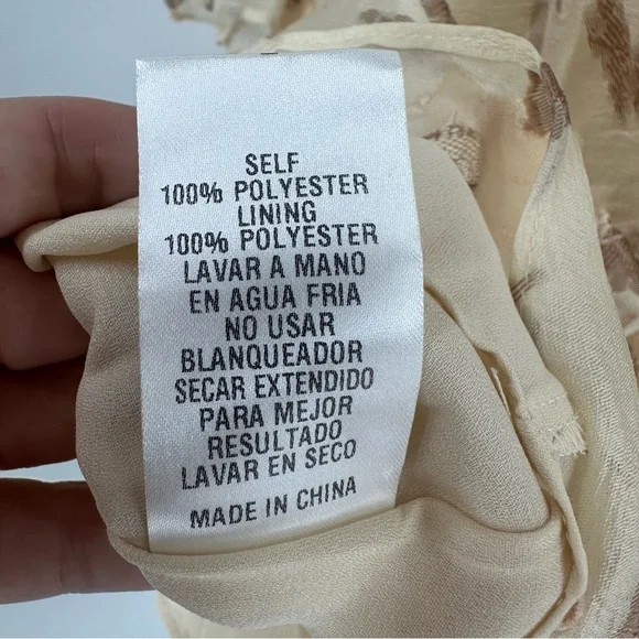 Storia Golden Floral Babydoll‎ Puff Sleeve Mini Dress Large Romantic Cottage NEW - Picture 11 of 16